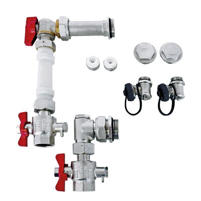 Anschlussgarnitur für Edelstahlverteiler Wärmemengenzähler TT-WMZs ¾"