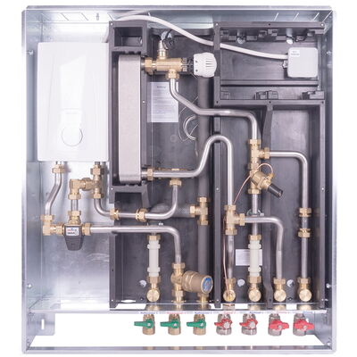 Flat HIU station with reheating BA-HNE