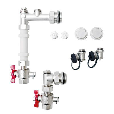 Anschlussgarnitur für Edelstahlverteiler Wärmemengenzähler TT-WMZr ¾"