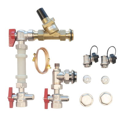 Anschlussgarnitur für Edelstahlverteiler Wärmemengenzähler TT-WMZs ¾" DI