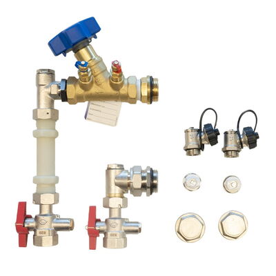 Anschlussgarnitur für Edelstahlverteiler Wärmemengenzähler TT-WMZs ¾" STV