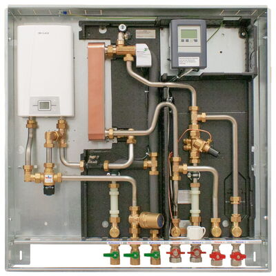 Flat HIU station with reheating BE-HNE