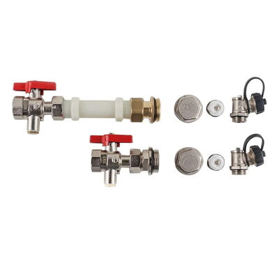 Anschlussgarnitur für Edelstahlverteiler Wärmemengenzähler TT-WMZw ¾"