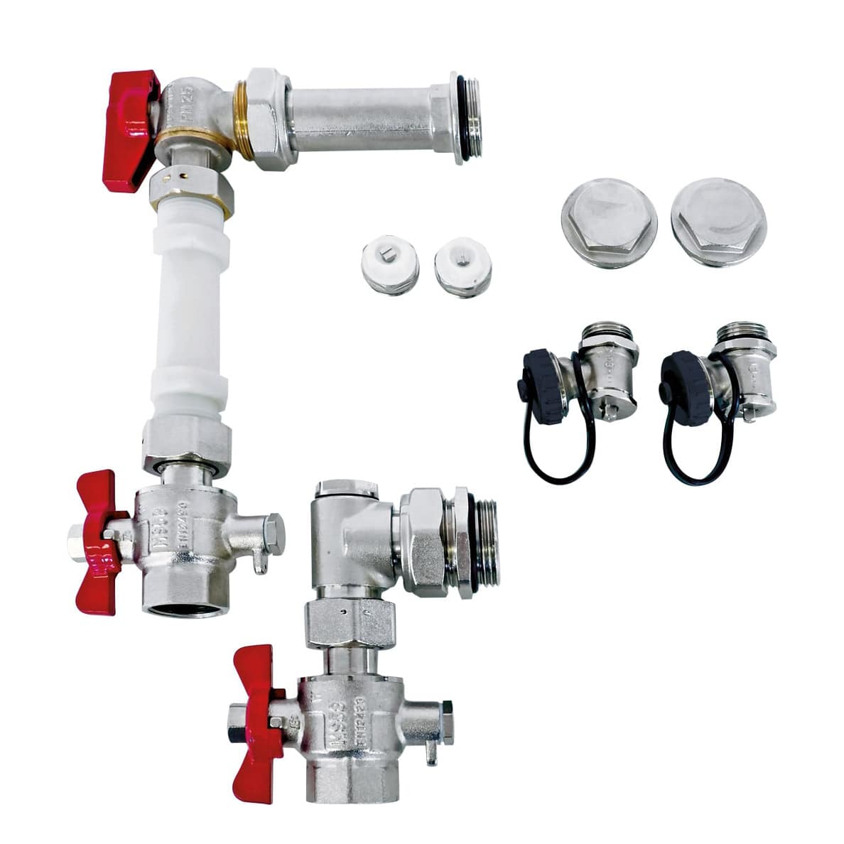 Anschlussgarnitur für Edelstahlverteiler Wärmemengenzähler TT-WMZs ¾"